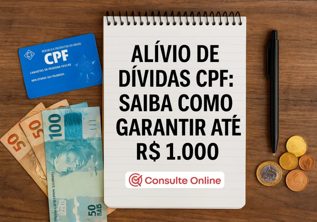 Alívio de dívidas CPF: Saiba como garantir até R$ 1.000 - Consulte Online