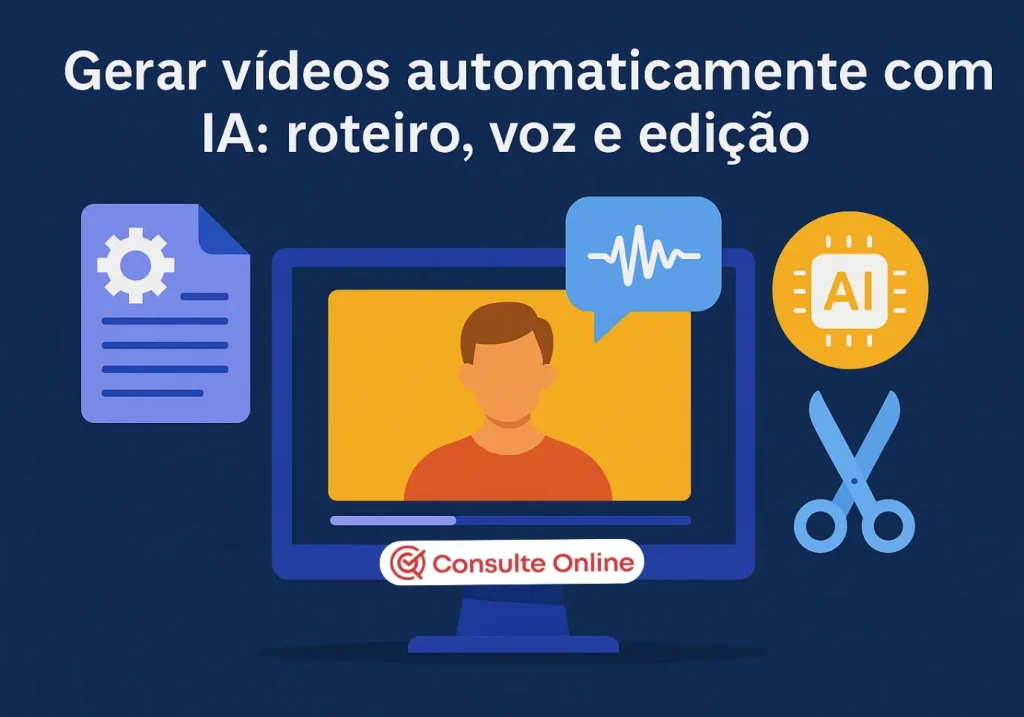 Gerar vídeos automaticamente com IA: Roteiro, voz e edição - Consulte Online