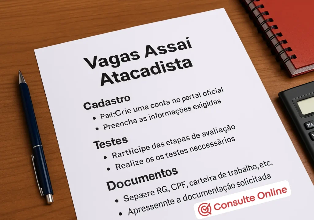 Vagas Assaí Atacadista: cadastro, testes e documentos - Consulte Online