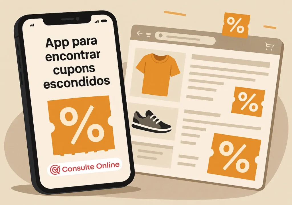 App para encontrar cupons escondidos: Qualquer compra online - Consulte Online