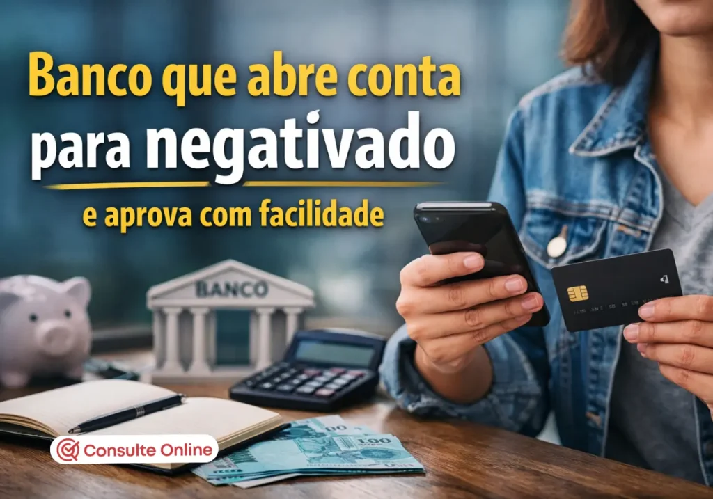Banco que abre conta para negativado e aprova com facilidade - Consulte Online